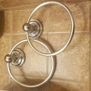 Pair of  Stainless Steel Towel Rings